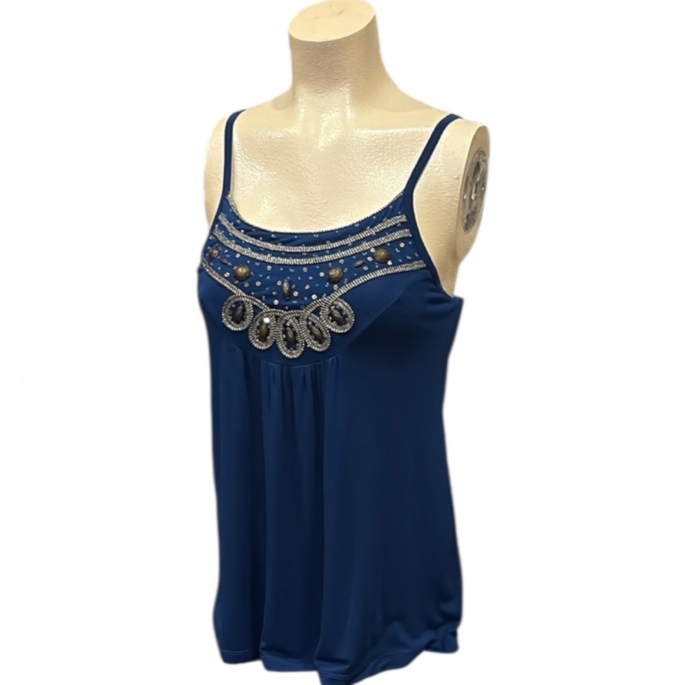 a.n.a. Blue Embellished Women's Top